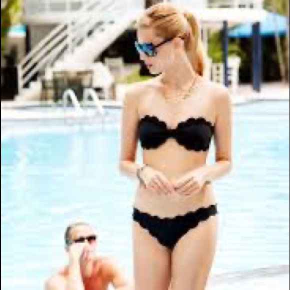 NWT MARYSIA Strapless Teal & White Scalloped Bikini Set - Picture 10 of 10